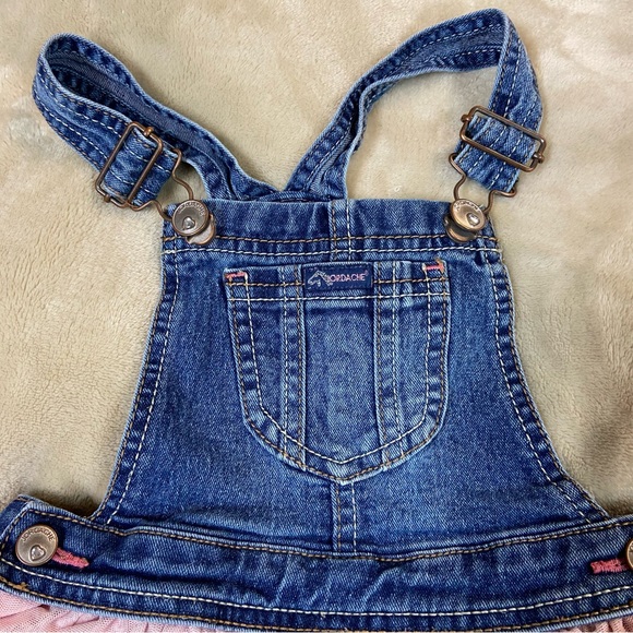 Jordache overall with pink layered skirt. Size 5 - Picture 2 of 10